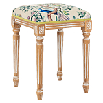 Банкетка одноместная из массива бука с цветочным принтом Beige Chinoiserie Garden Banquette варинант исполнения - 1 | Loft Concept в Челябинске