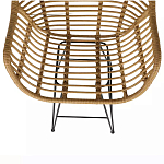 Стул барный с ротанговым плетением Half Bar Chair with Wicker с подлокотниками варинант исполнения - 7 | Loft Concept в Челябинске