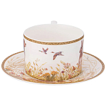 Чайная пара из фарфора с изображением собаки и зайцев 300 мл Hunting Porcelain Collection 2 варинант исполнения - 2 | Loft Concept в Челябинске