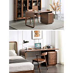 Стол рабочий округлой формы с 3-мя ящиками  Working Moonnut Table варинант исполнения - 2 | Loft Concept в Челябинске