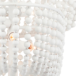 Люстра белая в форме спирали с декором из круглых деревянных бусин White Wooden Beads варинант исполнения - 1 | Loft Concept в Челябинске