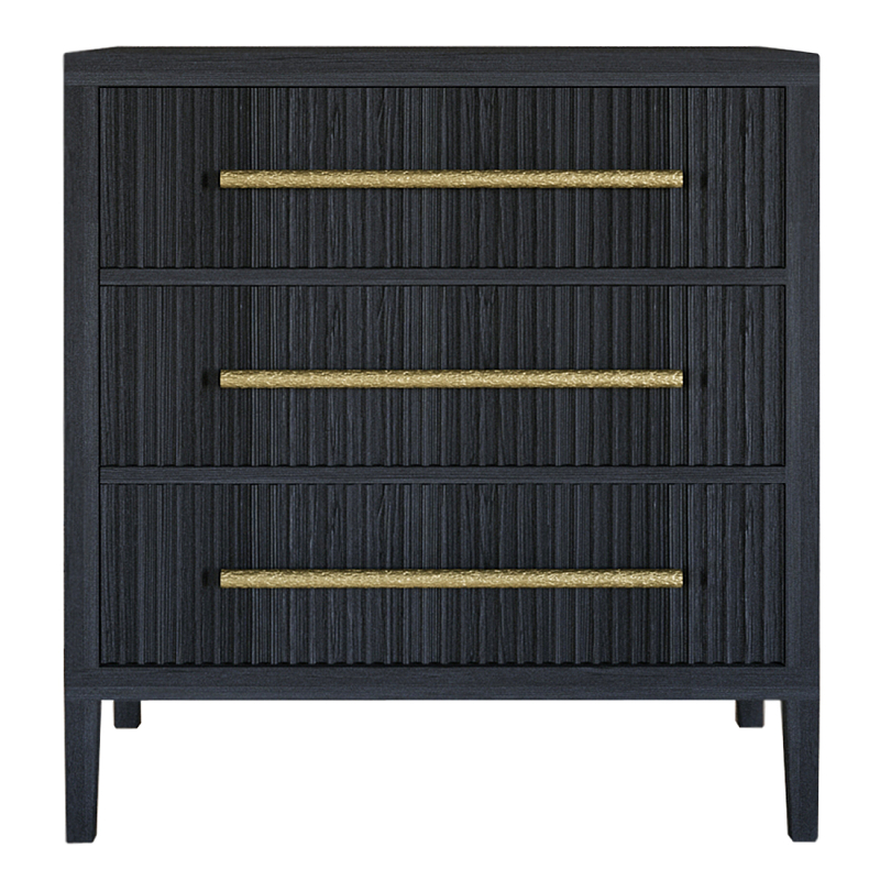 Комод Primo с 3 выдвижными ящиками Черный дуб Черный в Челябинске | Loft Concept 