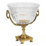 Чаша из рельефного стекла прозрачного цвета на бронзовой подставке Eden Garden варинант исполнения - 1 | Loft Concept в Челябинске