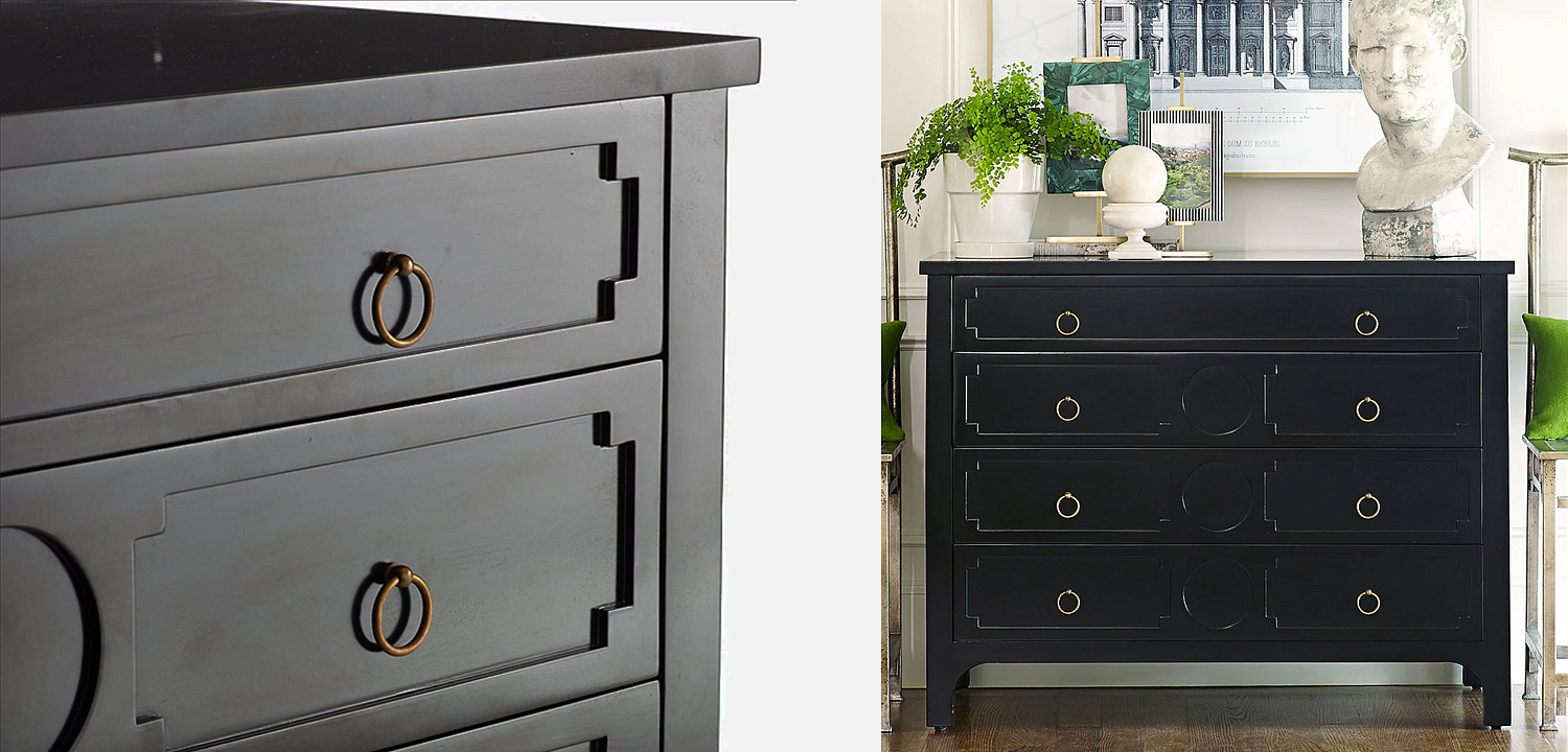 Комод с 4-мя ящиками Lawrence chest of drawers Black Черный Комод с 4-мя ящиками Lawrence chest of drawers Black Черный - Loft-Concept в Челябинске