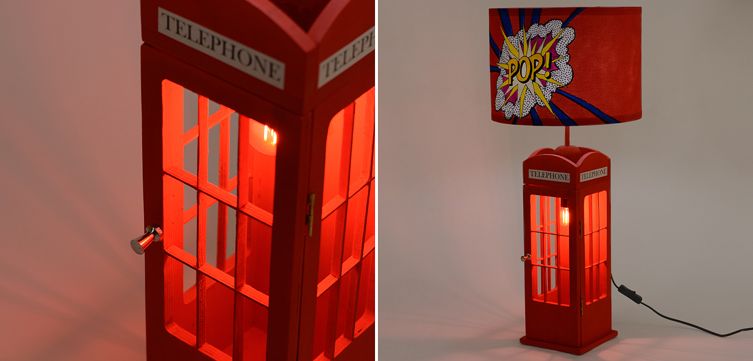 Настольная лампа Red Phone Booth Pop Lamp Настольная лампа Red Phone Booth Pop Lamp - Loft-Concept в Челябинске