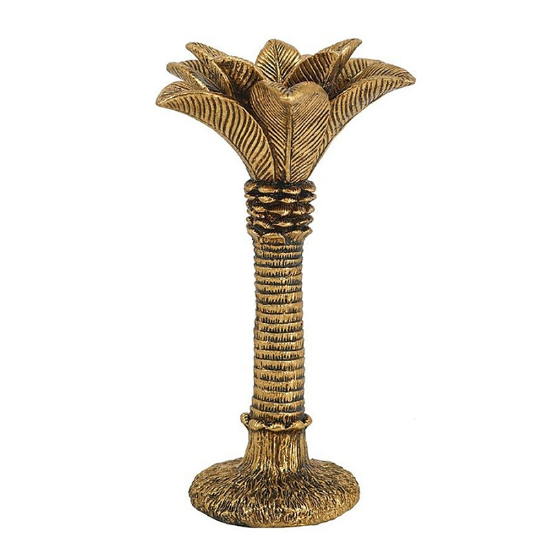 Подсвечник в форме пальмы с резными листьями и текстурным основанием Golden palm leaves Бронза Подсвечник в форме пальмы с резными листьями и текстурным основанием Golden palm leaves Бронза в Челябинске | Loft Concept