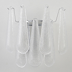 Бра с подвесками из рифленного стекла в форме капель на основании цвета хром Textured Glass варинант исполнения - 6 | Loft Concept в Челябинске