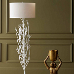 Торшер белый с цилиндрическим абажуром и каркасом в виде дерева Branched Tree варинант исполнения - 4 | Loft Concept в Челябинске