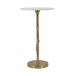 Столик с золотистым основанием в виде цветка и круглой мраморной столешницей Golden Snowdrop варинант исполнения - 3 | Loft Concept в Челябинске