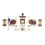 Настольный письменный набор из мрамора и лемезита с гербом и флагом России Marble Accessory варинант исполнения - 1 | Loft Concept в Челябинске