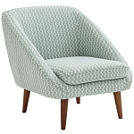 Кресло светло-бирюзовое с принтом Pauley Light Turquoise Armchair варинант исполнения - 1 | Loft Concept в Челябинске