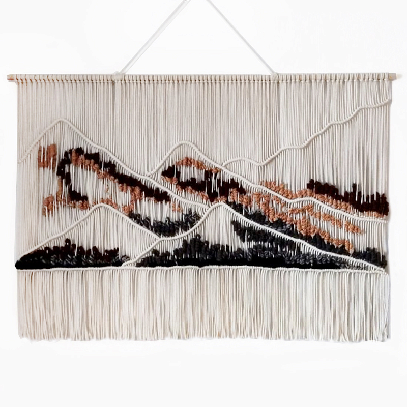 Гобелен ручная работа Wabi-Sabi II  Черный Терракотовый ivory ( слоновая кость ) в Челябинске | Loft Concept 