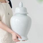 Ваза белая с крышкой однотонная Chinoiserie Ceramics варинант исполнения - 7 | Loft Concept в Челябинске
