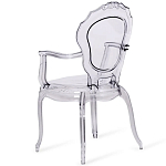 Прозрачный стул с подлокотниками LOUIS GHOST CHAIR Grey варинант исполнения - 8 | Loft Concept в Челябинске