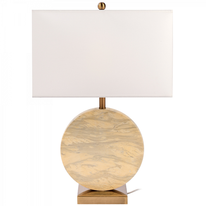 Настольная лампа Lua Grande Table Lamp beige marble Белый Бежево-серый Латунь Настольная лампа Lua Grande Table Lamp beige marble Белый Бежево-серый Латунь в Челябинске | Loft Concept