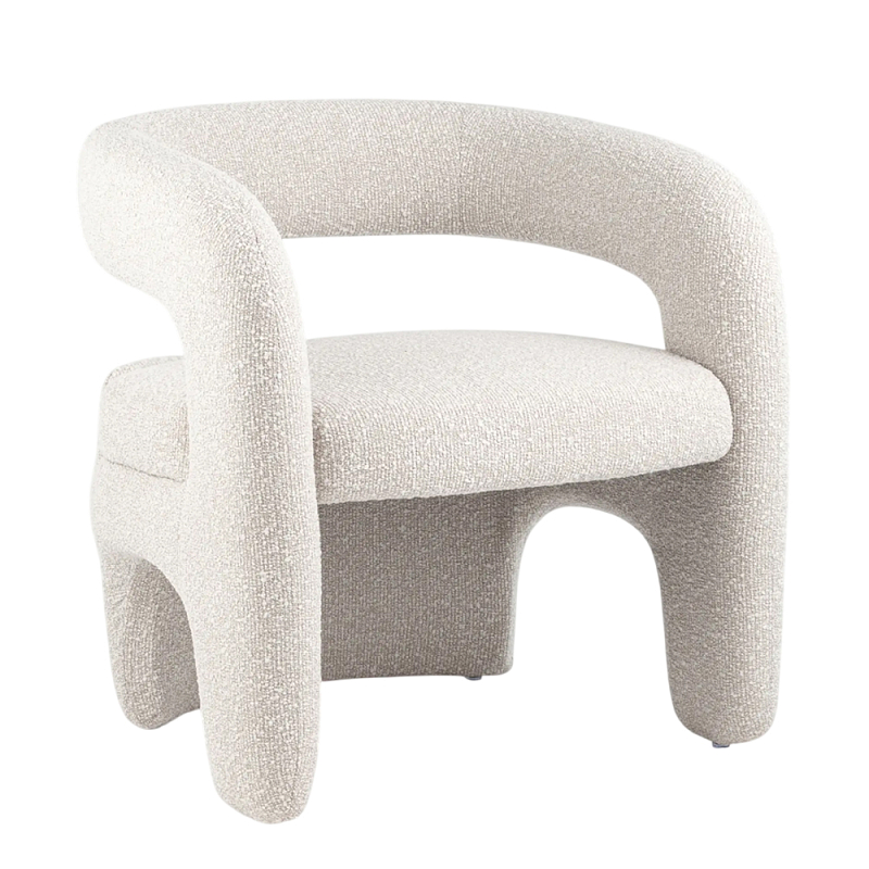 Кресло дизайнерское для лаунж зоны жемчужного цвета Pearl Lounge Белый в Челябинске | Loft Concept 