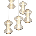 Люстра светодиодная с стеклянными волнообразными плафонами Amphora of Light варинант исполнения - 4 | Loft Concept в Челябинске