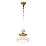 Подвесной светильник латунного цвета с конусовидным белым плафоном Quintiesse варинант исполнения - 3 | Loft Concept в Челябинске