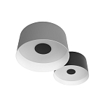 Потолочный светильник с 2-мя цилиндрическими абажурами серого и черного цвета Urban Dome варинант исполнения - 5 | Loft Concept в Челябинске