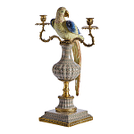 Подсвечникв образе попугая из фарфора с бронзовыми элементами Eden Garden варинант исполнения - 4 | Loft Concept в Челябинске