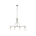 Люстра подвесная цвета никель с четырьмя матовыми стеклянными плафонами в современном стиле Generation Lighting варинант исполнения - 2 | Loft Concept в Челябинске