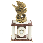 Часы настольные из натурального камня с декором в виде орла Eagle Stone Clock варинант исполнения - 1 | Loft Concept в Челябинске