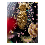 Ваза из фарфора черная с цветочной росписью и бронзовыми элементами Spring Garden варинант исполнения - 6 | Loft Concept в Челябинске