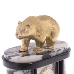Часы настольные бронзовые с декором в виде медведя Bear Stone Clock варинант исполнения - 2 | Loft Concept в Челябинске