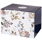 Чайный сервиз из фарфора белый с рисунком цветов на 6 персон 14 предметов Garden Whisper Porcelain Set  варинант исполнения - 4 | Loft Concept в Челябинске