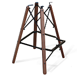 Барный стул со спинкой и подлокотниками на 4-х деревянных ножках Douglas Rhombus Синий Велюр варинант исполнения - 4 | Loft Concept в Челябинске