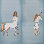 Плитка с узором Девочка единорог варинант исполнения - 2 | Loft Concept в Челябинске