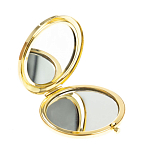Зеркало карманное складное круглое из натурального камня Оникс в подарочной упаковке Gold Stone Mirrors варинант исполнения - 2 | Loft Concept в Челябинске