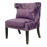 Полукресло с мягкой обивкой из жаккарда на 4-х ножках из массива березы Baroque Armchair violet варинант исполнения - 3 | Loft Concept в Челябинске
