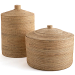 Плетеная корзина с крышкой Kheri Wicker Basket варинант исполнения - 2 | Loft Concept в Челябинске