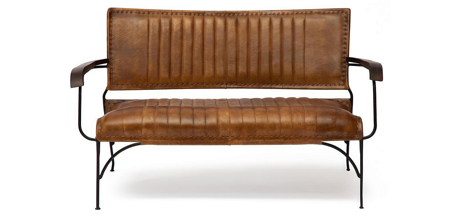 Диван-скамья из натуральной кожи Buffalo Leather Sofa two-seater Диван-скамья из натуральной кожи Buffalo Leather Sofa two-seater - Loft-Concept в Челябинске