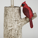 Настольная лампа с тканевым абажуром и основанием в виде птицы на дереве Simurq варинант исполнения - 4 | Loft Concept в Челябинске