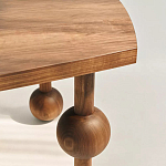 Обеденный стол деревянный с круглыми декоративными элементами на ножках Koko варинант исполнения - 2 | Loft Concept в Челябинске