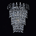 Бра настенное цвета хром с прозрачными квадратными хрустальными подвесками Crystal Regena варинант исполнения - 3 | Loft Concept в Челябинске