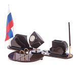 Настольный письменный набор из природного камня обсидиана коричневого Team leader варинант исполнения - 2 | Loft Concept в Челябинске