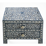 Тумбочка прикроватная White Pearl BEDSIDE CABINET 2 blue DRAWER варинант исполнения - 2 | Loft Concept в Челябинске