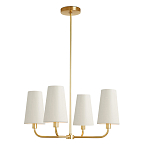 Люстра золотая с белыми тканевыми абажурами Coolness варинант исполнения - 1 | Loft Concept в Челябинске