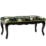 Банкетка из натурального бука черная с изображением птиц и цветов Blooming Birds варинант исполнения - 1 | Loft Concept в Челябинске