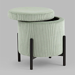 Светло-зеленый пуф на черных ножках SANJAY варинант исполнения - 2 | Loft Concept в Челябинске