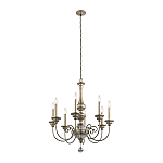 Люстра серебряного цвета с состаренным эффектом и декоративным подвесным шаром Kichler варинант исполнения - 2 | Loft Concept в Челябинске