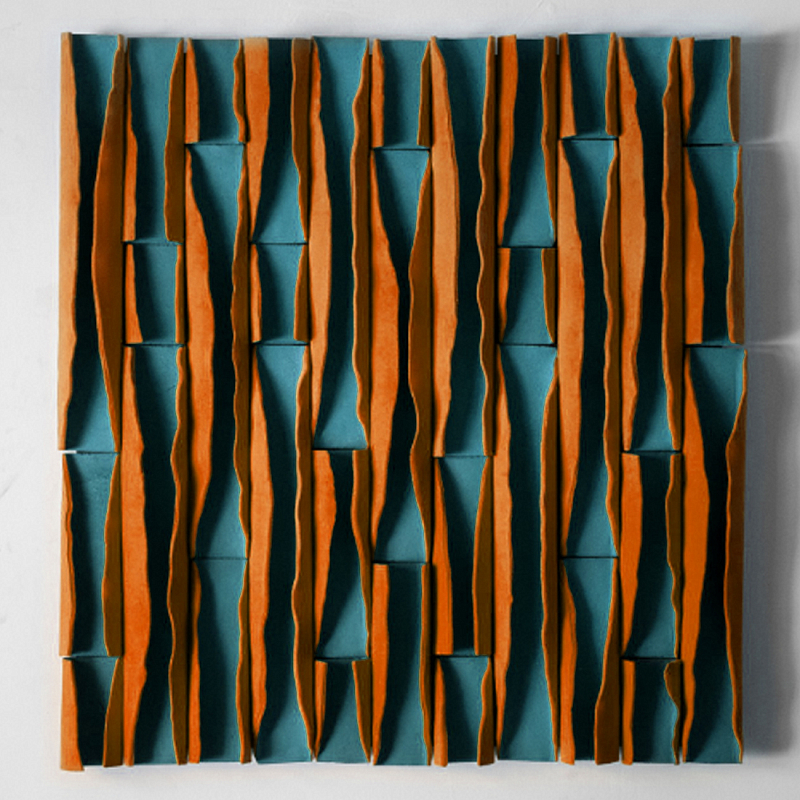 Объемное фактурное панно Metropolis Terracotta Бирюзовый Терракотовый в Челябинске | Loft Concept 