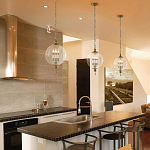 Подвесной светильник с прозрачным шарообразным стеклянным плафоном Feiss варинант исполнения - 6 | Loft Concept в Челябинске