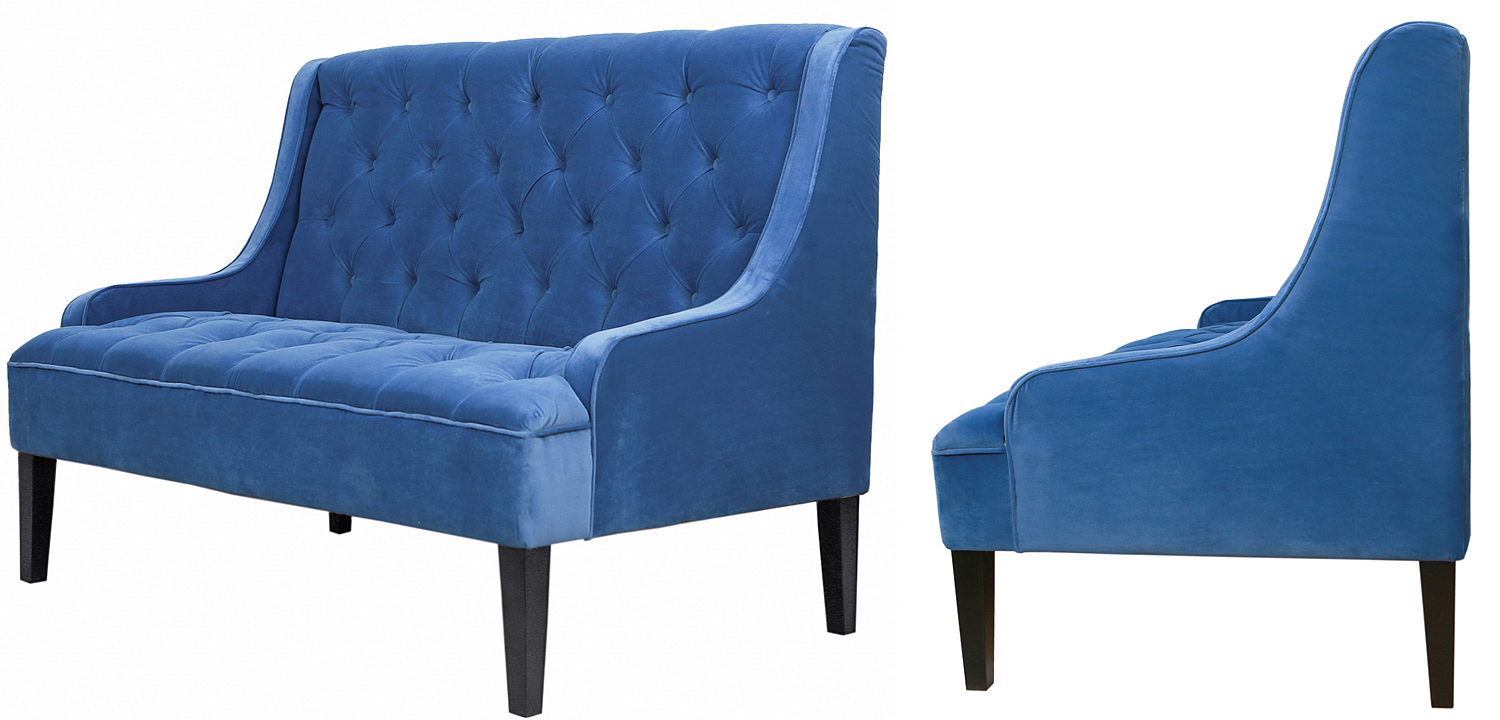 Диван Folket Sofa velour blue Диван Folket Sofa velour blue - Loft-Concept в Челябинске