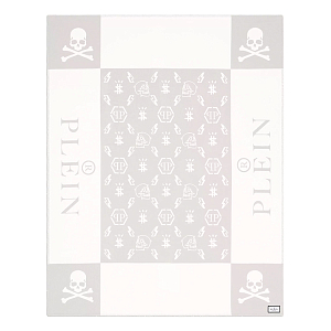 Плед Philipp Plein Plaid Cashmere Skull Grey