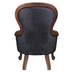 Кресло с мягкой обивкой из черного велюра на 4-х деревянных ножках Evelyn Classical Armchair варинант исполнения - 3 | Loft Concept в Челябинске