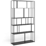 Стеллаж из металла широкий Wide Menzie Metal Rack Black варинант исполнения - 1 | Loft Concept в Челябинске